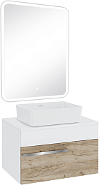 Runo Мебель для ванной Вудлайн 65 Tre дуб крафт/белая – фотография-1